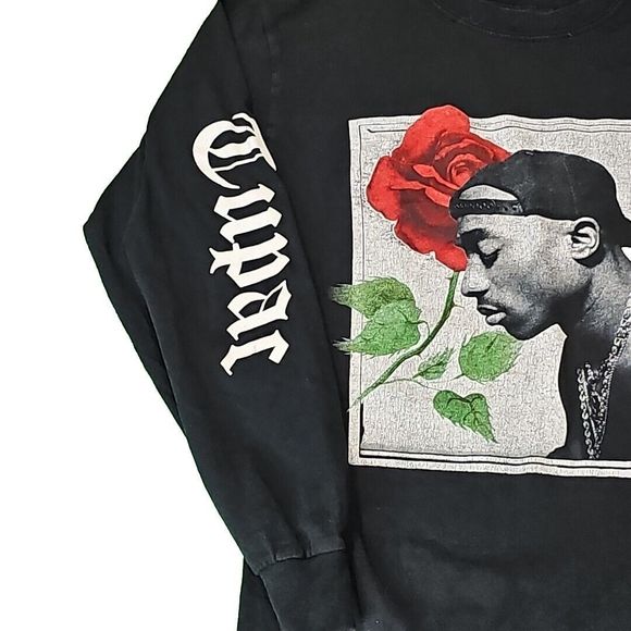 Tupac Shakur Shirt Men Small Adult Hip Hop Music Retro Vintage Long Sleeve 2Pac - Picture 3 of 7